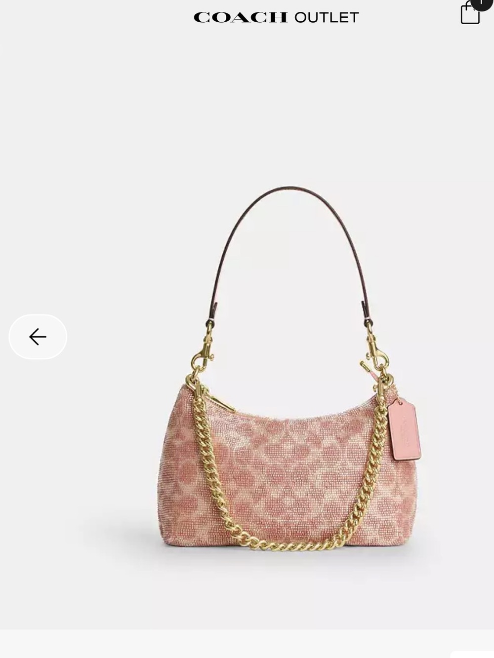 Coach Pink Signature Chain Shoulder Bag with Gold Hardware